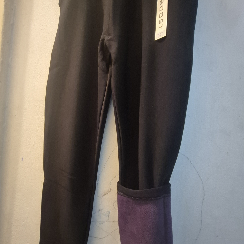 Women Black and Purple Leggings